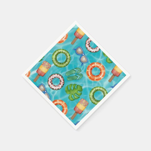 Cool Turquoise Pool Party Servet (Hoek)