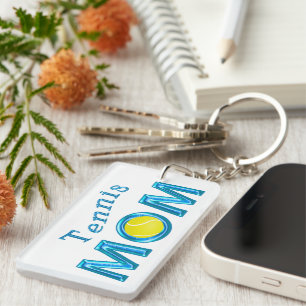 Cool Turquoise TENNIS MOM Tennis Sleutelhangers