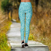 Cool Turquoise Waterverf Stone Stippen Pattern Leggings