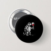 cool turtle drinking red wine art print_1 (2) ronde button 5,7 cm (Voorkant /achterkant)
