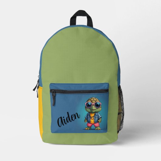 Cool Turtle gepersonaliseerd Bedrukte Rugzak (Voorkant)