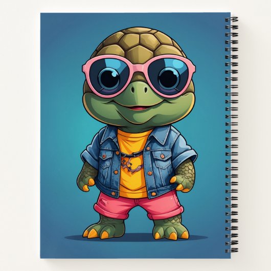 Cool Turtle gepersonaliseerd Notitieboek (Achterkant)
