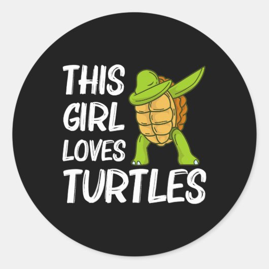 Cool Turtle Graffiti Manga Anime Character 367 Ronde Sticker (Voorkant)
