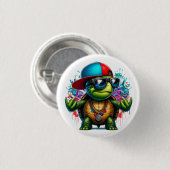 Cool Turtle Hip Hop Ronde Button 3,2 Cm (Voorkant /achterkant)