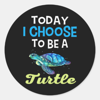 Cool Turtle Lovers vandaag kies ik voor een schild Ronde Sticker