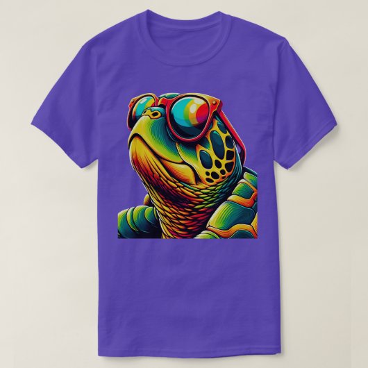 Cool Turtle met zonnebril Leuke Kinder jeugd T-shirt (Design voorkant)