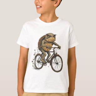 Cool Turtle op een fiets - Quirky Art Design T-shirt