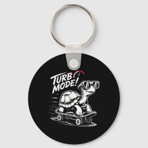 Cool Turtle op Skateboard Funny Turbo Gift Sleutelhanger