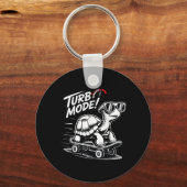 Cool Turtle op Skateboard Funny Turbo  Gift Sleutelhanger (Voorkant)