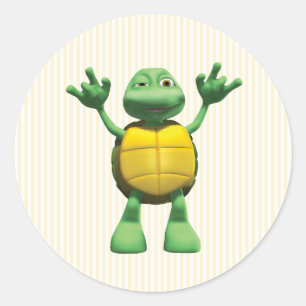 Cool Turtle Ronde Sticker