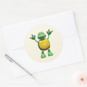 Cool Turtle Ronde Sticker (Envelop)