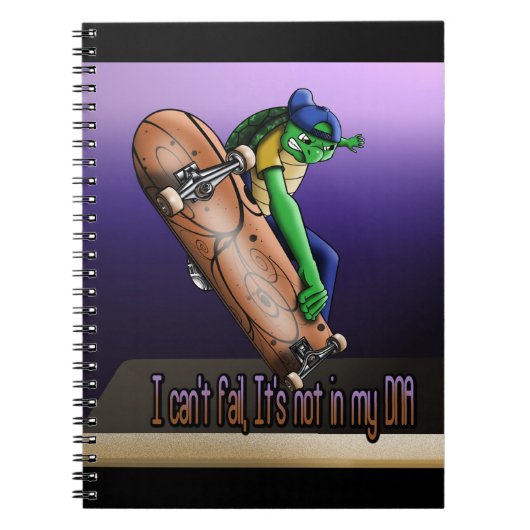 Cool Turtle Skateboarder Notitieboek (Voorkant)