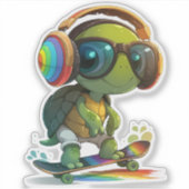 Cool Turtle Sticker (Voorkant)