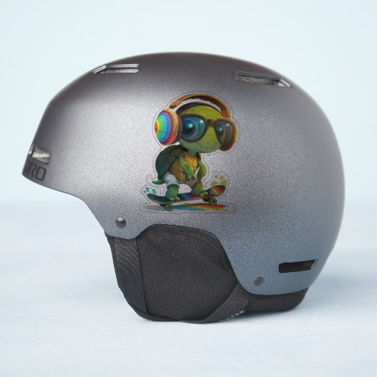 Cool Turtle Sticker (Helm Zijkant)