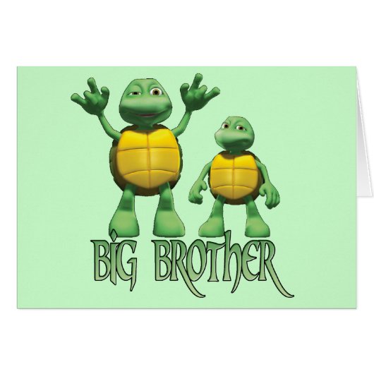 Cool Turtles Big Brother Blank Kaart (Voorkant Horizontaal)