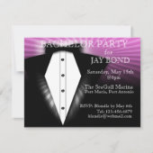 Cool Tuxedo Bachelor Party Cool Invitation Kaart (Voorkant)