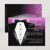 Cool Tuxedo Bachelor Party Cool Invitation Kaart (Voorkant / Achterkant)