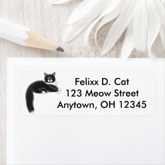 Cool Tuxedo Cat Label (Insitu)