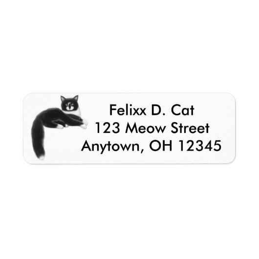Cool Tuxedo Cat Label (Voorkant)
