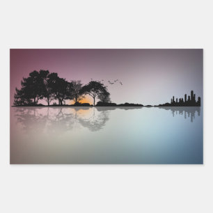 Cool Twilight Horizon gitaar reflectie Stickers