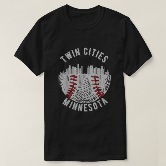 Cool Twin Cities Minnesota MN Baseball Skyline St T-shirt (Design voorkant)