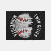 Cool Twin Cities Minnesota Mn Honkbal Skyline St Fleece Deken (Voorkant (Horizontaal))