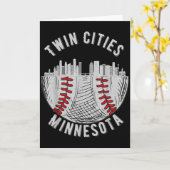 Cool Twin Cities Minnesota Mn Honkbal Skyline St  Kaart (Gele Bloem)