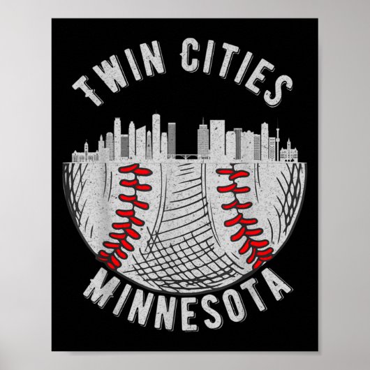 Cool Twin Cities Minnesota Mn Honkbal Skyline St  Poster (Voorkant)
