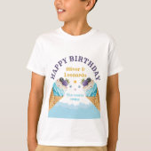 Cool Twins Ice Cream Boys Verjaardagsfeestje T-shirt (Voorkant)
