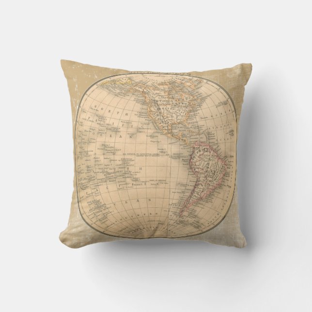 Cool Two Sided Antiek Map Pillow van Scarebaby Buitenkussen (Voorkant)