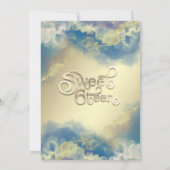 Cool typografie Abstract alcoholinkt goud modern Kaart (Achterkant)