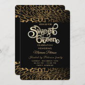 Cool typografie goud zwart luipaard zoet 16 kaart (Voorkant / Achterkant)