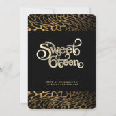 Cool typografie goud zwart luipaard zoet 16 kaart (Achterkant)