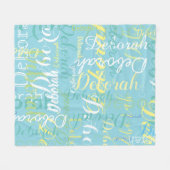 Cool typografie Kleurnamen robin-ei-blauw Fleece Deken (Voorkant (Horizontaal))