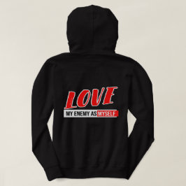Cool Typografie "Love My Enemy" Hoodie