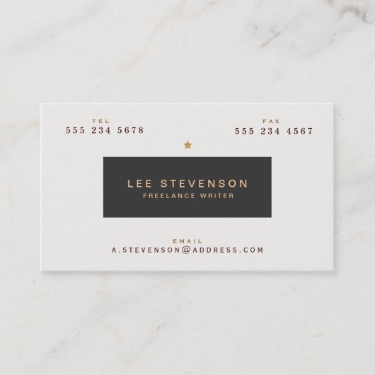 Cool Typografie Zwart-wit Visitekaartje (Voorkant)