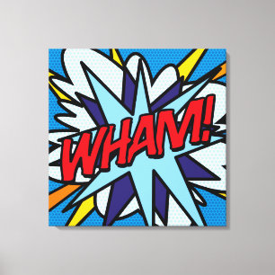 Cool typografisch modern pop-art stripboek WHAM Canvas Afdruk