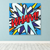 Cool typografisch modern pop-art stripboek WHAM Canvas Afdruk (Insitu (Houten vloer))