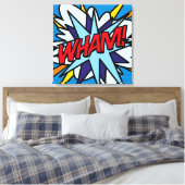 Cool typografisch modern pop-art stripboek WHAM Canvas Afdruk (Insitu (Slaapkamer))