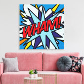 Cool typografisch modern pop-art stripverhaal WHAM Canvas Afdruk (Insitu (Woonkamer))