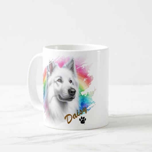 Cool Typography Naam Pet's Simple Modern Koffiemok (Voorkant links)