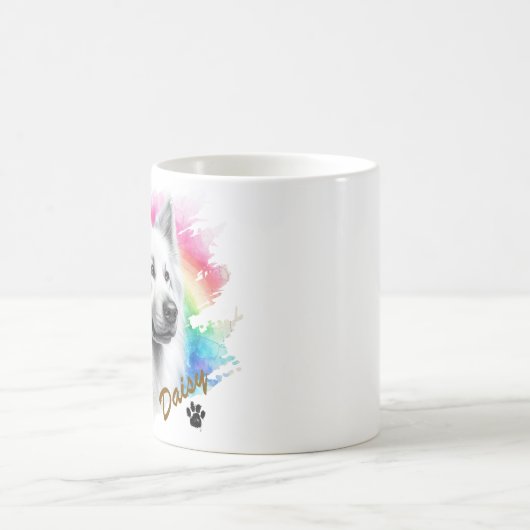 Cool Typography Naam Pet's Simple Modern Koffiemok (Center)