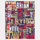 Cool Typography Pattern voor Kids Boys of Mannen Fleece Deken (Voorkant)
