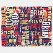 Cool Typography Pattern voor Kids Boys of Mannen Fleece Deken (Voorkant (Horizontaal))