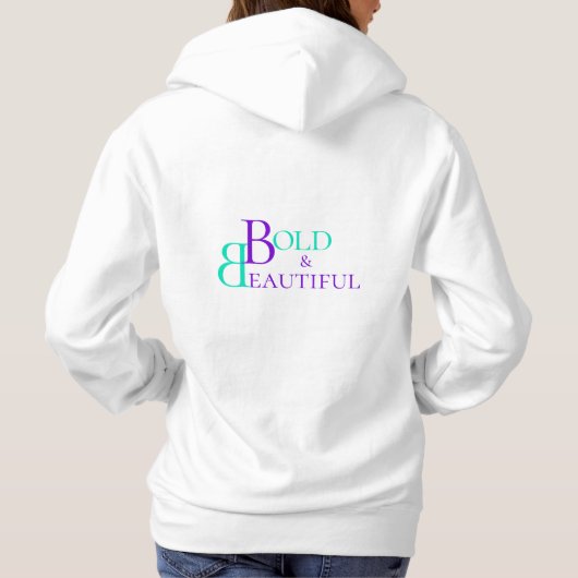 Cool Typography Text Lettering, Monogram Logo Hoodie (Achterkant)
