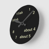 Cool Uber Geek Hipster Black One-ish Clock 2 Ronde Klok (Hoek)