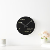 Cool Uber Geek Hipster Black One-ish Clock 2 Ronde Klok (Huis)