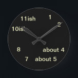 Cool Uber Geek Hipster Black One-ish Clock 2 Ronde Klok<br><div class="desc">Cool Uber Geek Hipster Black One-ish Clock 2 - ontworpen door CricketDiane Art en Design 2013</div>