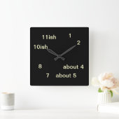 Cool Uber Geek Hipster Black One-ish Clock 3 Vierkante Klok (Huis)