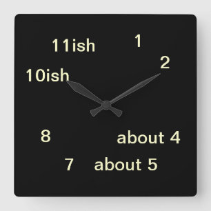 Cool Uber Geek Hipster Black One-ish Clock 3 Vierkante Klok